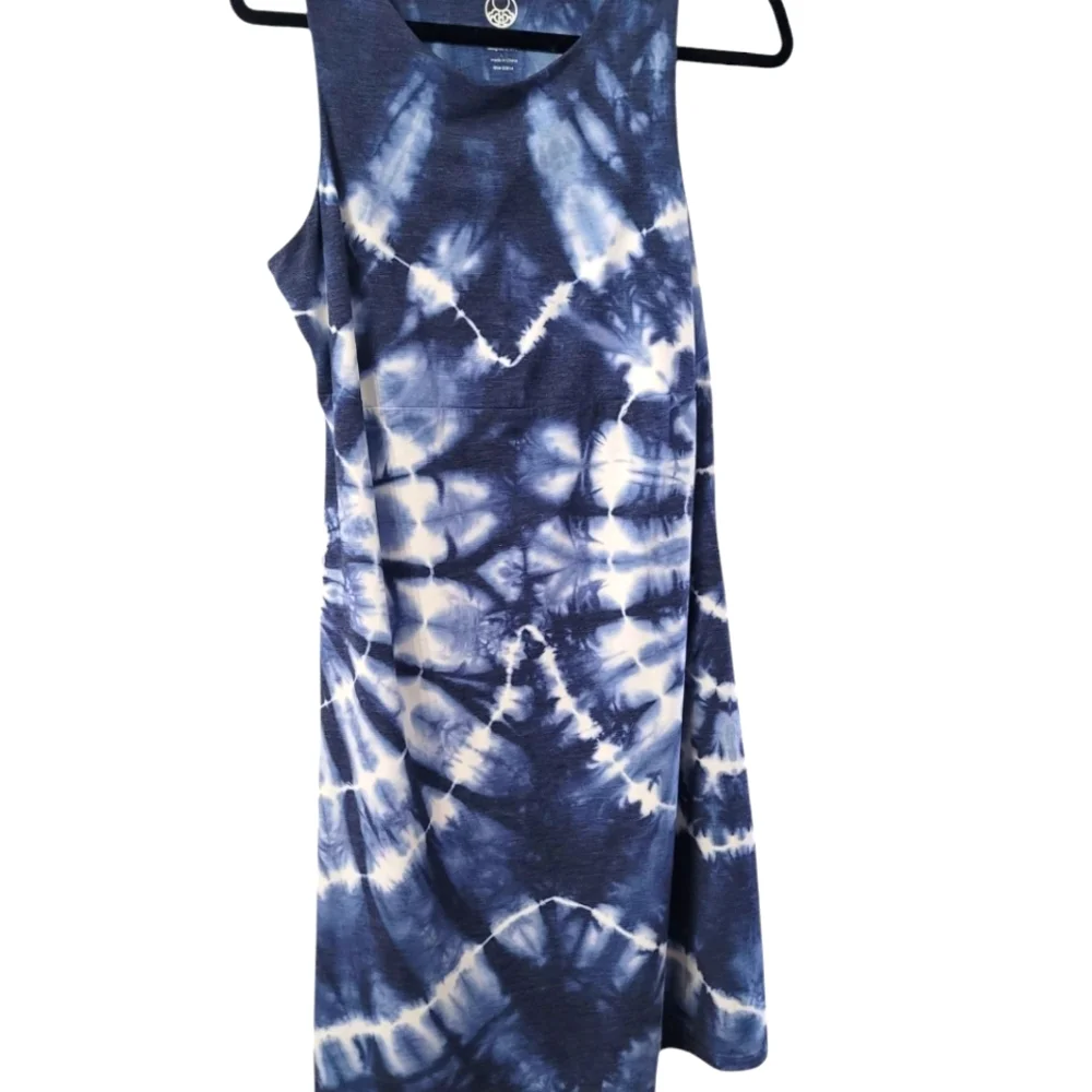 TE Verde Tie-Dye Sleeveless Dress - Blue and White Size Large - Picture 3 of 5